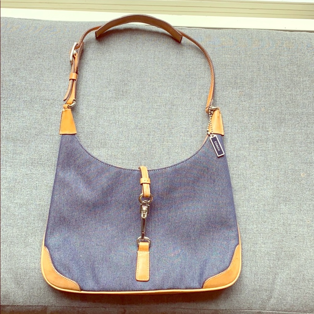 Coach jean and leather shoulder bag
